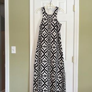 Black and White Patterned Maxi Dress